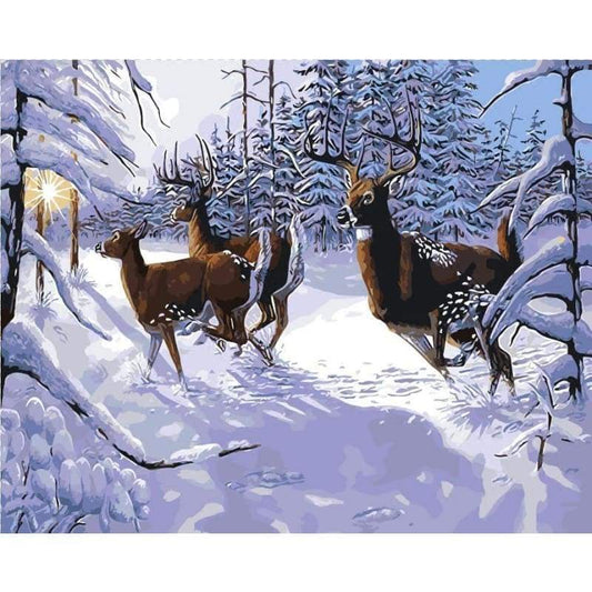 Deer Diy Paint By Numbers Kits PBN95726 - NEEDLEWORK KITS