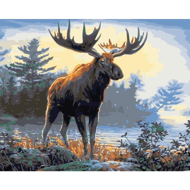 Deer Diy Paint By Numbers Kits WM-1093 - NEEDLEWORK KITS