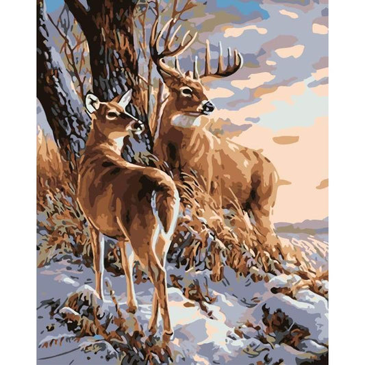 Deer Diy Paint By Numbers Kits WM-246 - NEEDLEWORK KITS