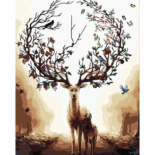 Deer Diy Paint By Numbers Kits WM-705 - NEEDLEWORK KITS