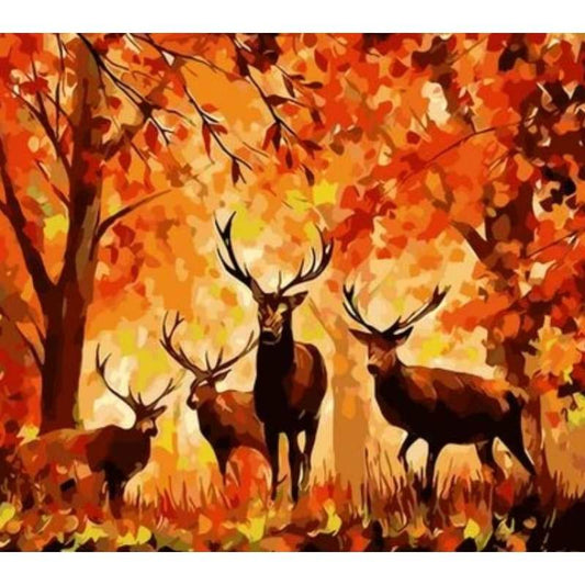 Deer Diy Paint By Numbers Kits ZXQ076 - NEEDLEWORK KITS