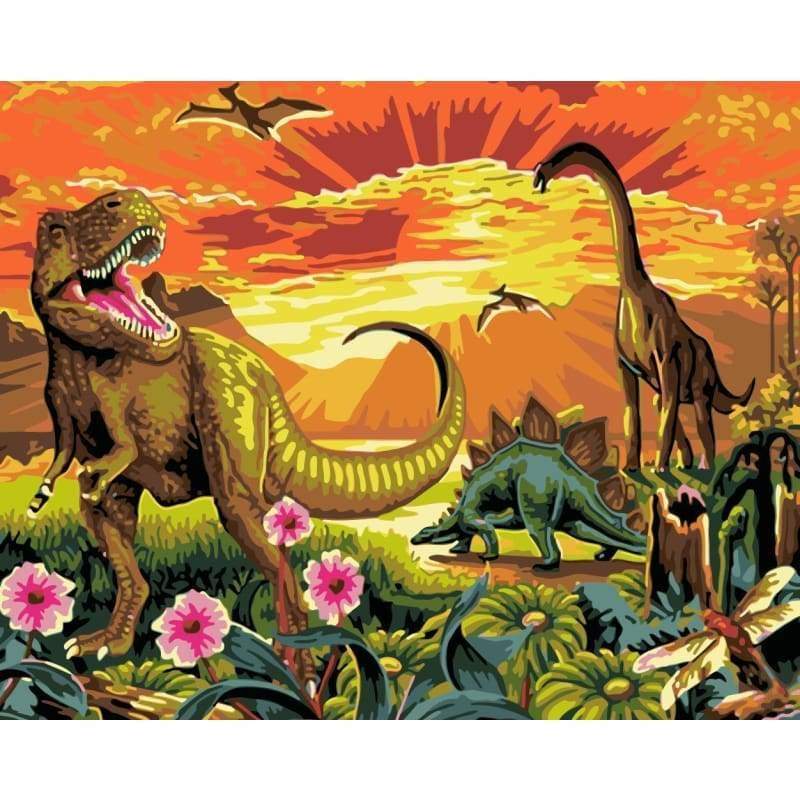 Dinosaur Diy Paint By Numbers Kits WM-930 - NEEDLEWORK KITS
