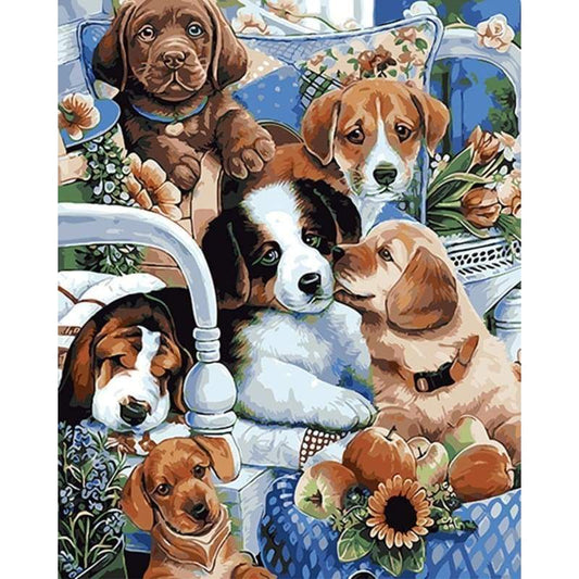 Dog Diy Paint By Numbers Kits VM94018 - NEEDLEWORK KITS