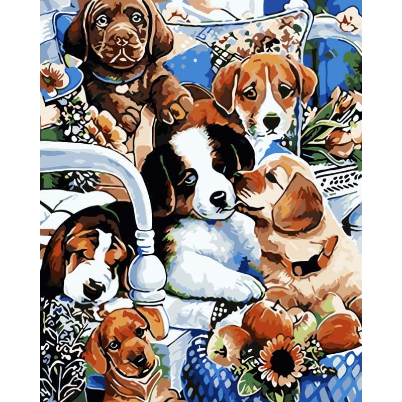Dog Diy Paint By Numbers Kits WM-888 - NEEDLEWORK KITS