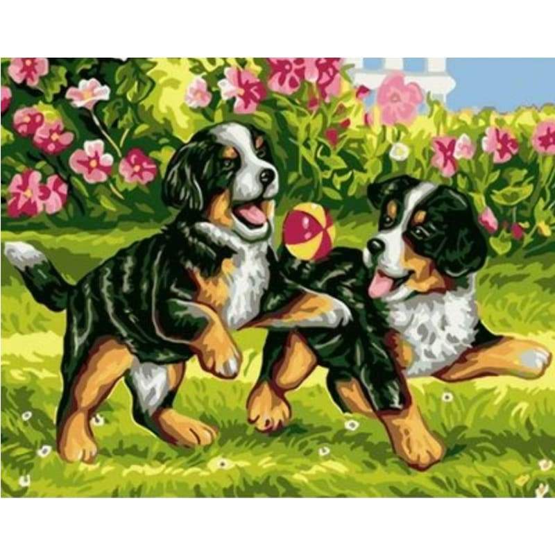 Dog Diy Paint By Numbers Kits ZXQ2196 - NEEDLEWORK KITS