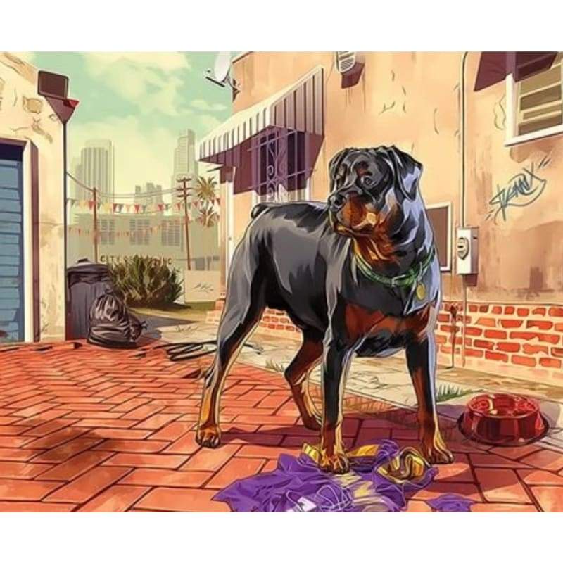 Dog Diy Paint By Numbers Kits ZXQ3328 - NEEDLEWORK KITS