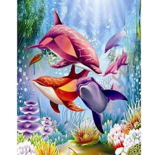 Dolphin Diy Paint By Numbers Kits PBN95585 - NEEDLEWORK KITS