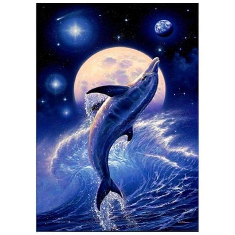 Dolphin Diy Paint By Numbers Kits QFA00002 - NEEDLEWORK KITS