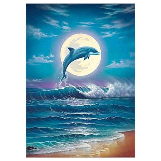 Dolphin Diy Paint By Numbers Kits QFA90006 - NEEDLEWORK KITS