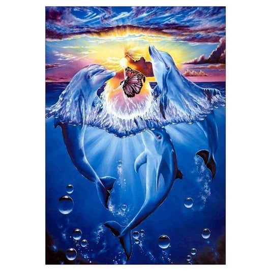 Dolphin Diy Paint By Numbers Kits VM00005 - NEEDLEWORK KITS