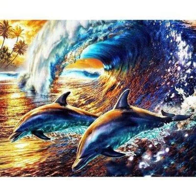 Dolphin Diy Paint By Numbers Kits VM30245 - NEEDLEWORK KITS