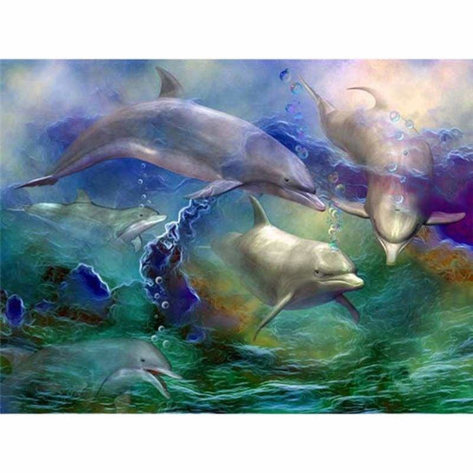 Dolphin Diy Paint By Numbers Kits VM90141 - NEEDLEWORK KITS