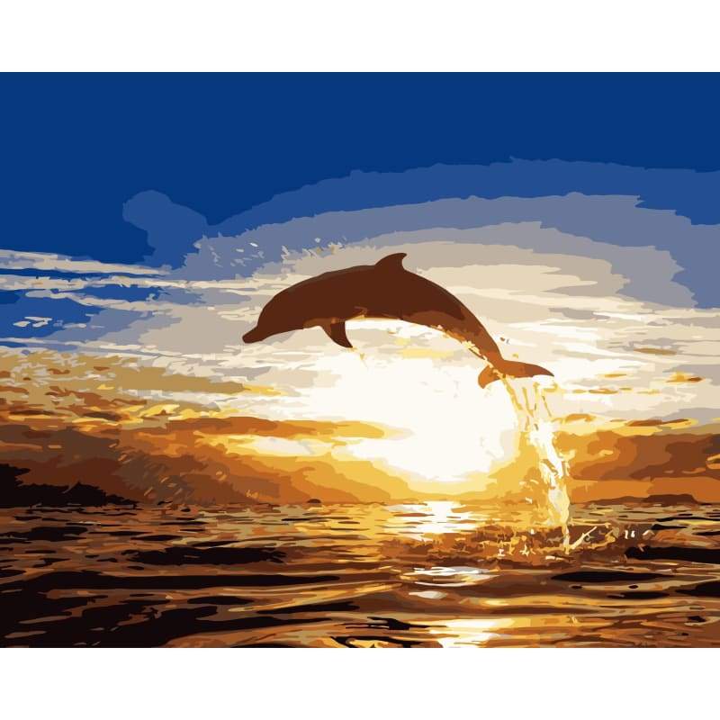 Dolphin Diy Paint By Numbers Kits WM-189 - NEEDLEWORK KITS