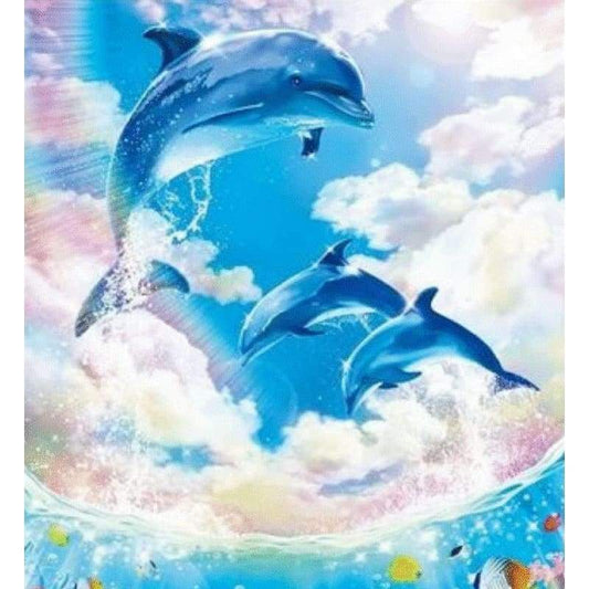 Dolphin Diy Paint By Numbers Kits ZXQ2172 - NEEDLEWORK KITS
