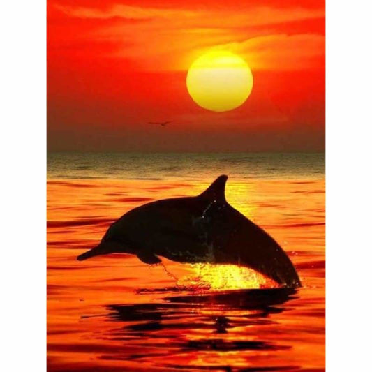 Dream Natural Sunset Dolphin Full Drill - 5D Diy Diamond