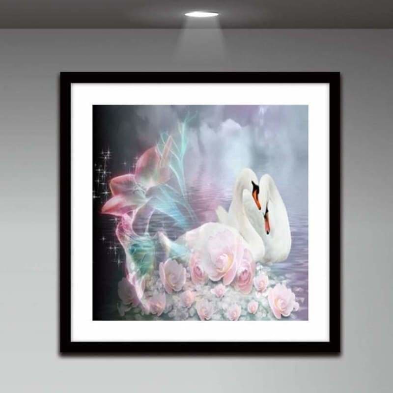 Dream Swans Love Pattern Wall Decor Full Drill - 5D Diy 