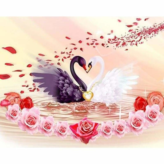 Dream Swans Love Pattern Wall Decor Full Drill - 5D Diy