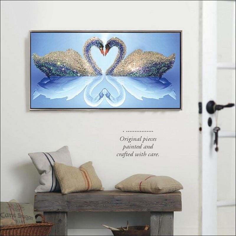 Dream Wall Decor Swan Pattern Full Drill - 5D Diamond 