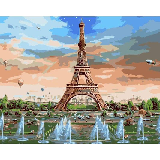 Eiffel Tower Diy Paint By Numbers Kits WM-1139 - NEEDLEWORK KITS