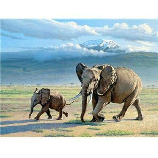 Elephant Diy Paint By Numbers Kits VM42026 - NEEDLEWORK KITS