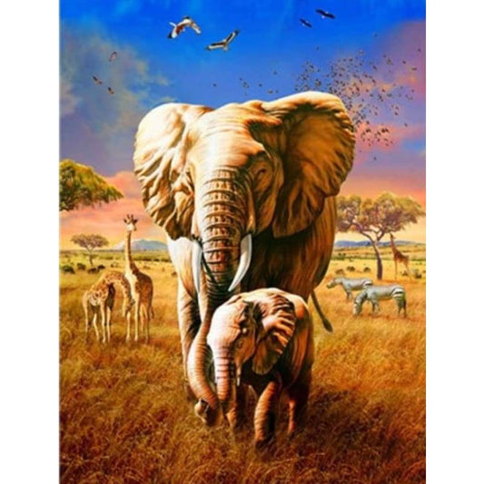 Elephant Diy Paint By Numbers Kits VM42028 - NEEDLEWORK KITS