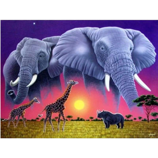 Elephant Diy Paint By Numbers Kits VM42030 - NEEDLEWORK KITS