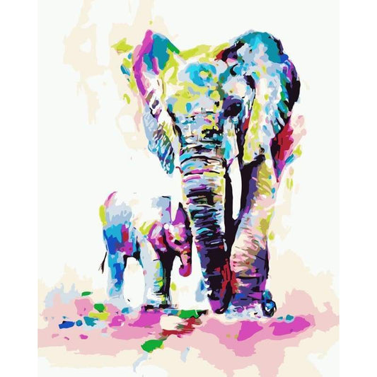 Elephant Diy Paint By Numbers Kits WM-175 - NEEDLEWORK KITS