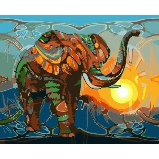 Elephant Diy Paint By Numbers Kits WM-231 - NEEDLEWORK KITS