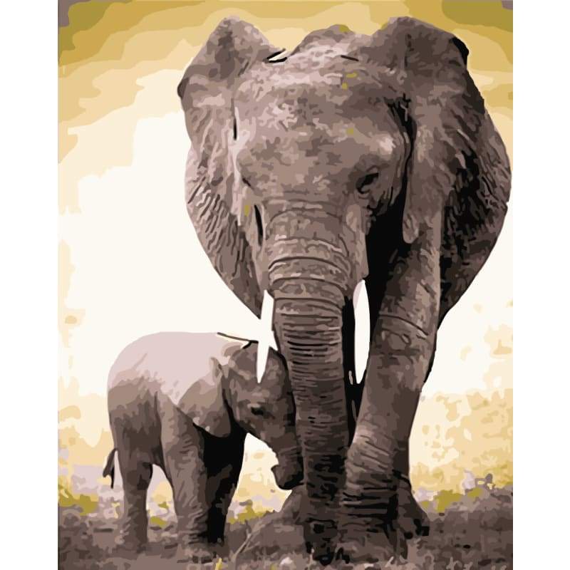 Elephant Diy Paint By Numbers Kits WM-712 - NEEDLEWORK KITS