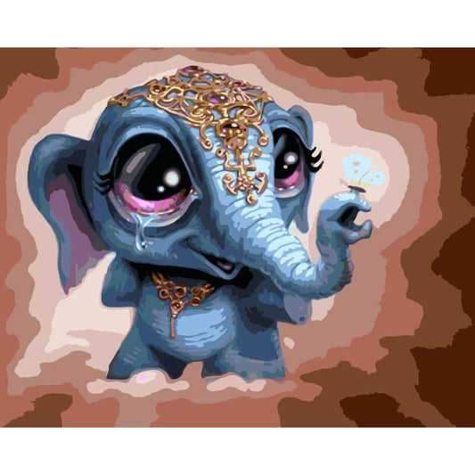 Elephant Diy Paint By Numbers Kits WM-749 - NEEDLEWORK KITS