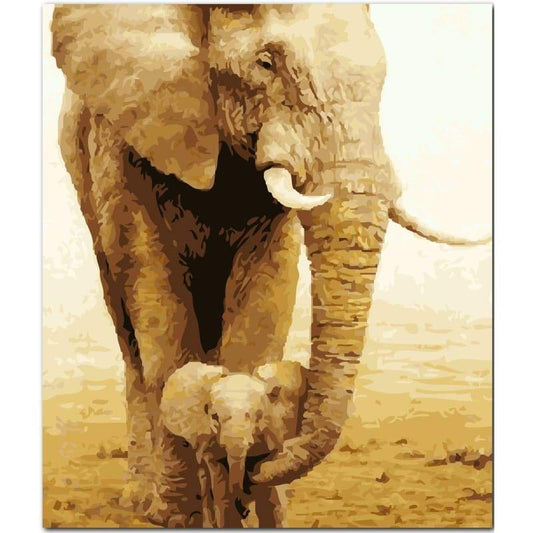 Elephant Diy Paint By Numbers Kits YM-4050-129 - NEEDLEWORK KITS