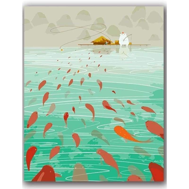 Fish Diy Paint By Numbers Kits PBN30174 - NEEDLEWORK KITS