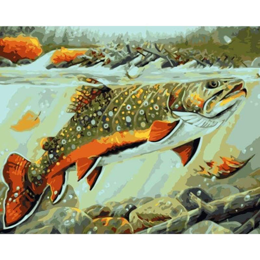Fish Diy Paint By Numbers Kits WM-1145 - NEEDLEWORK KITS