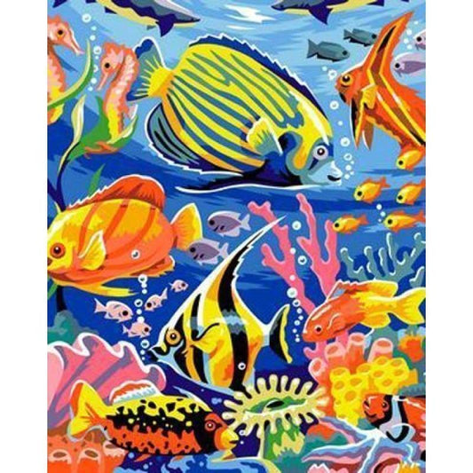 Fish Diy Paint By Numbers Kits ZXB346 - NEEDLEWORK KITS