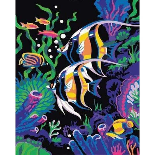 Fish Diy Paint By Numbers Kits ZXB524 - NEEDLEWORK KITS