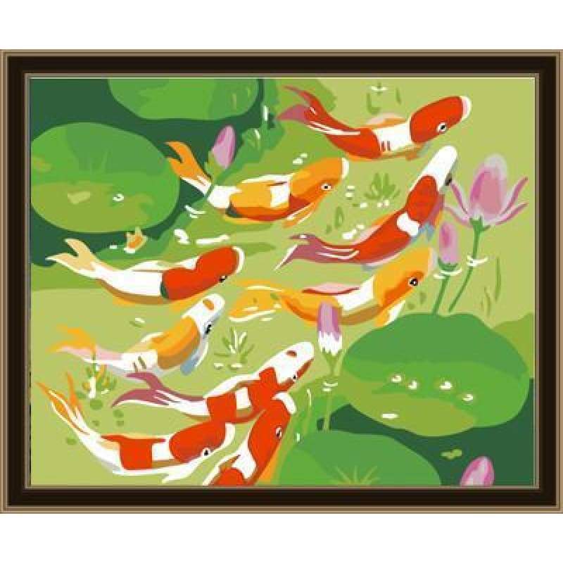 Fish Diy Paint By Numbers Kits ZXE066 - NEEDLEWORK KITS