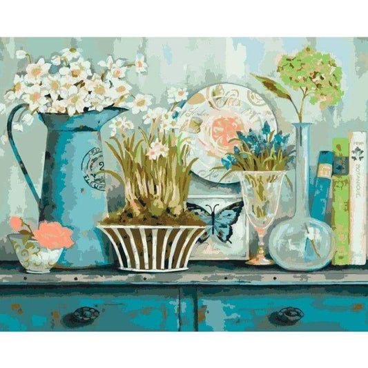 Flower Diy Paint By Numbers Kits PBN57406 - NEEDLEWORK KITS