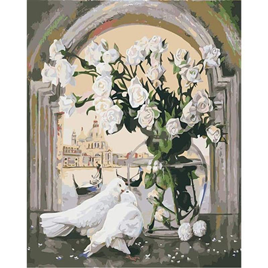 Flower Diy Paint By Numbers Kits PBN90638 - NEEDLEWORK KITS