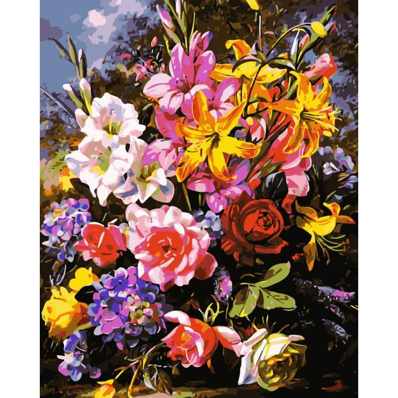 Flower Diy Paint By Numbers Kits WM-738 - NEEDLEWORK KITS