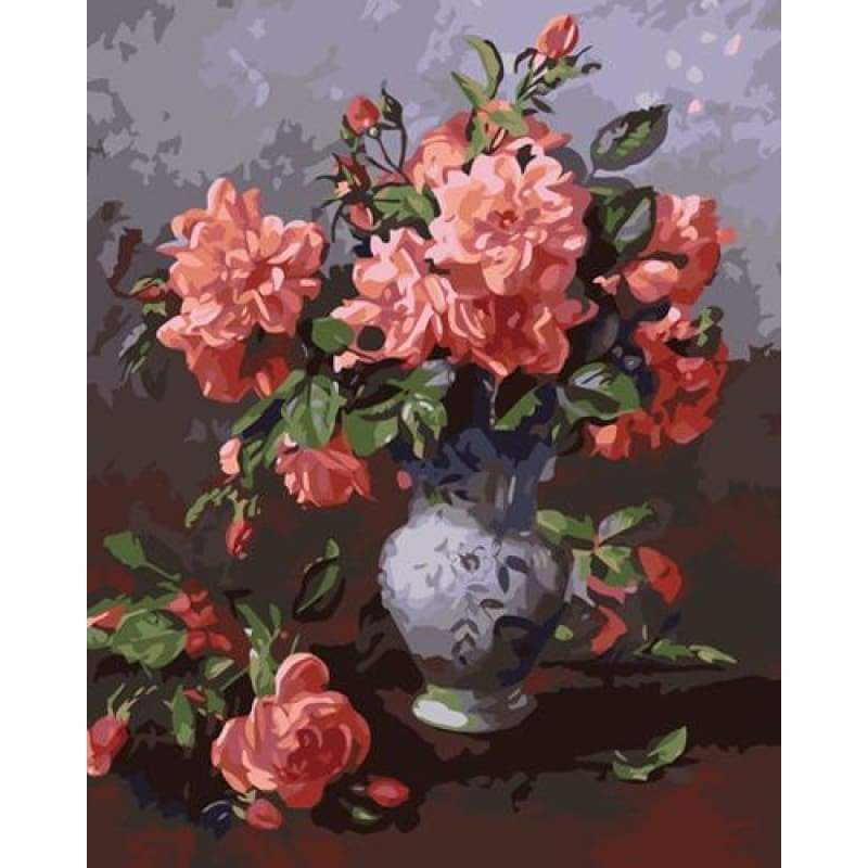 Flower Diy Paint By Numbers Kits ZXB474 - NEEDLEWORK KITS