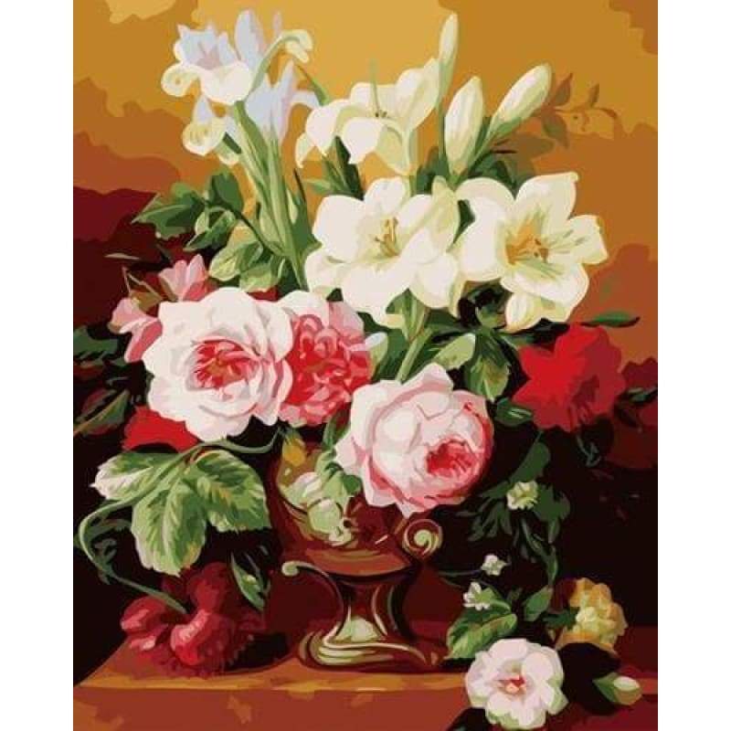 Flower Diy Paint By Numbers Kits ZXB477 - NEEDLEWORK KITS