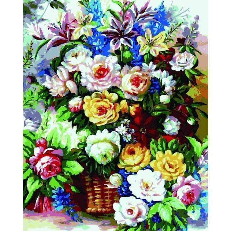 Flower Diy Paint By Numbers Kits ZXE549 - NEEDLEWORK KITS