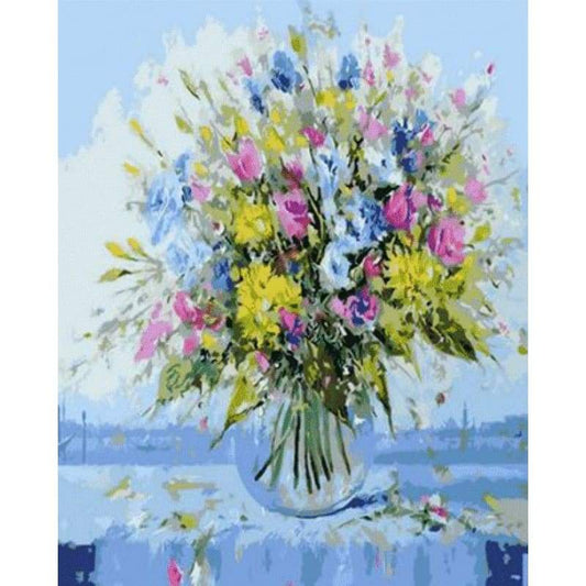 Flower Diy Paint By Numbers Kits ZXQ1030 - NEEDLEWORK KITS