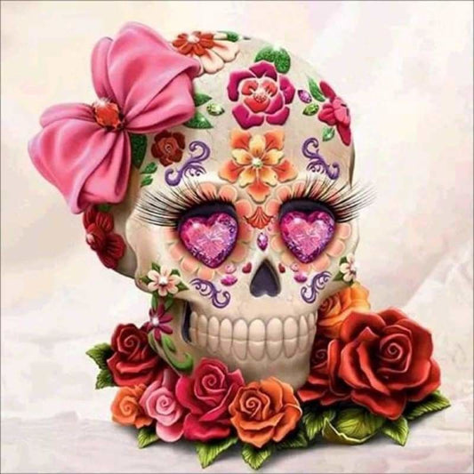 Flower Skull Picture Decor Full Drill - 5D Diy Diamond