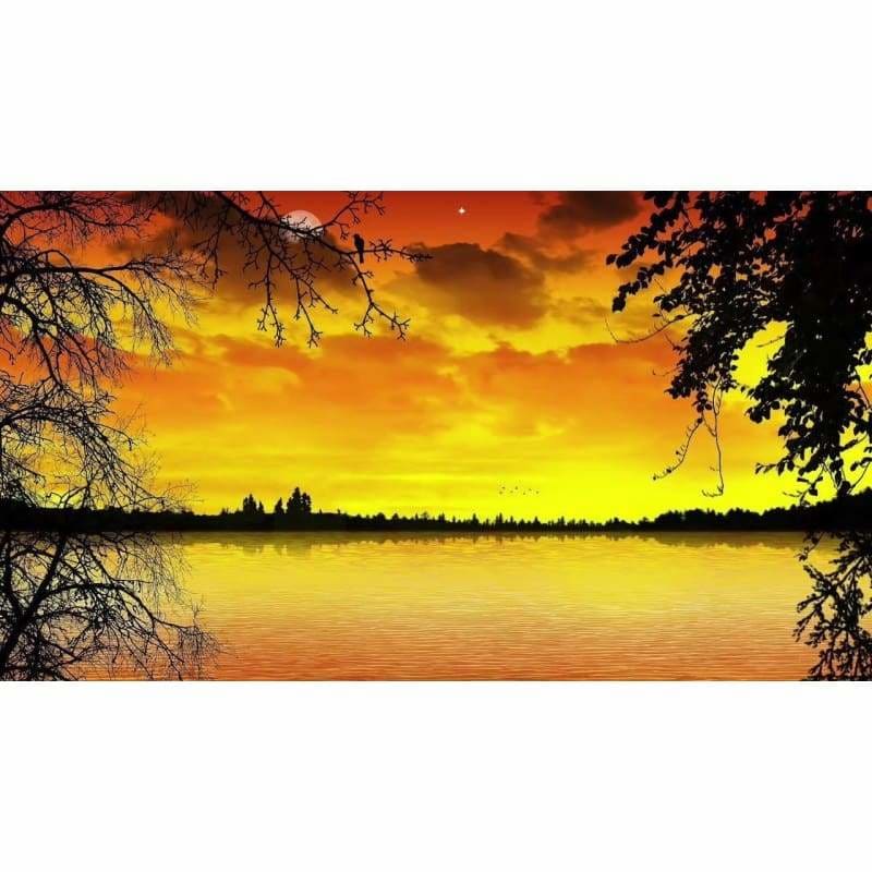 Full Drill - 5D Diamond Painting Kits Beautiful Orange Sky 