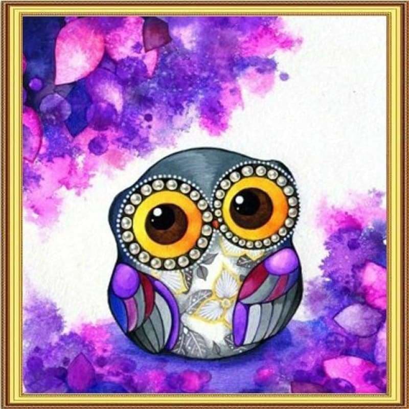 Full Drill - 5D Diamond Painting Kits Cartoon Big Eyes Owl -