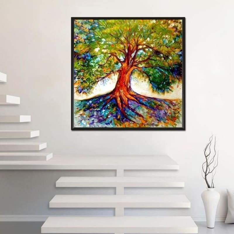 Full Drill - 5D Diamond Painting Kits Cartoon Colorful Tree