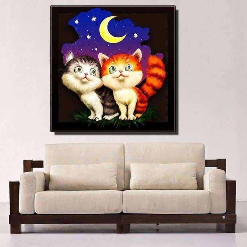 Full Drill - 5D Diamond Painting Kits Cartoon Cute Cats 