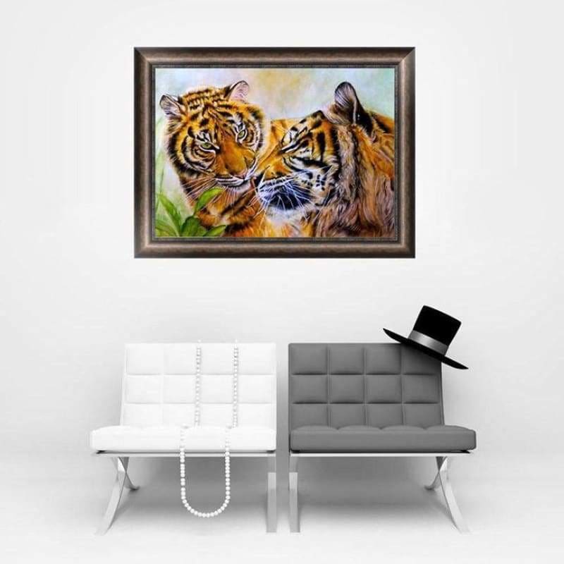 Full Drill - 5D Diamond Painting Kits Couple Tiger in Love -
