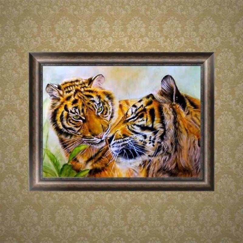 Full Drill - 5D Diamond Painting Kits Couple Tiger in Love -